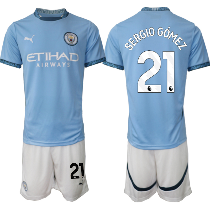 Men 2024-2025 Club Manchester City home blue 21 Soccer Jersey